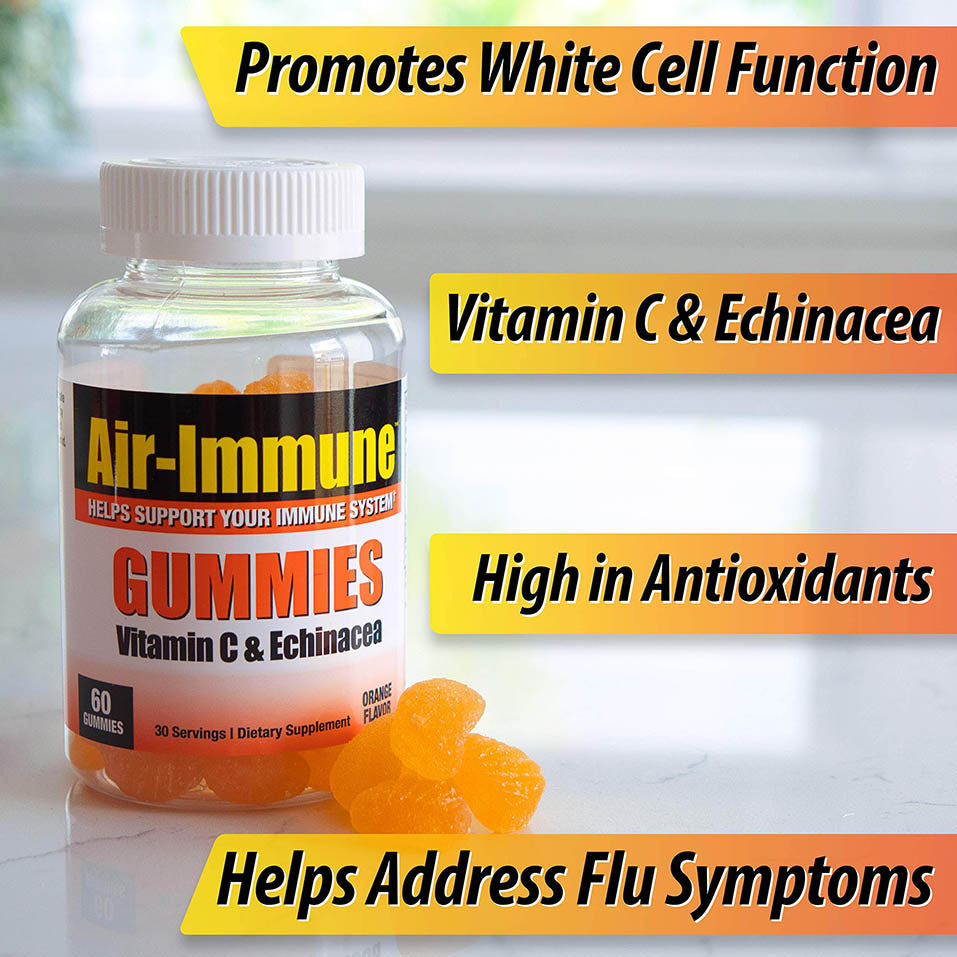 Air Immune Gummies with Vitamin C and Echinacea, Supports Immune System, Potent Antioxidants, 60 Gummies, 30 Servigs