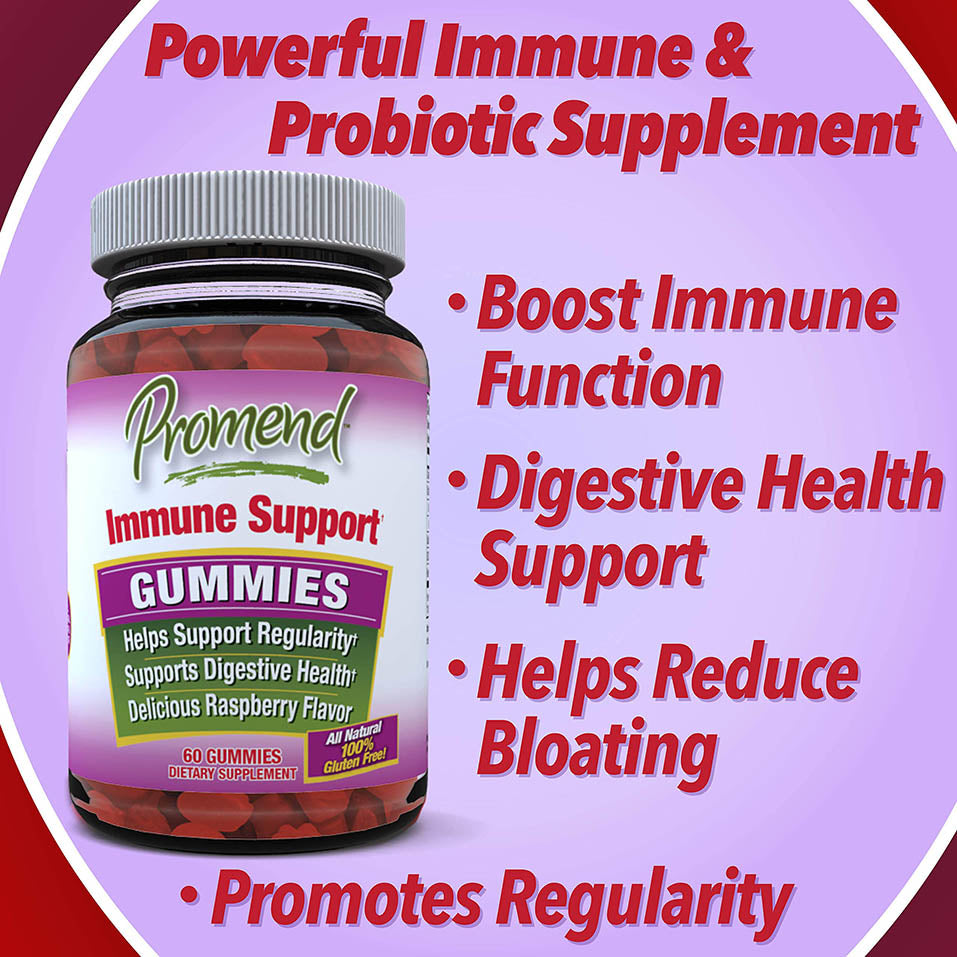 Promend Immune Support Gummies, Supports Immune System Health, Bacillus Coagulans, BC30 Probiotic, for Better Digestion & Gut Health, with Rose Hips Extract, 1 Billion CFU per Serving, 30 Servings