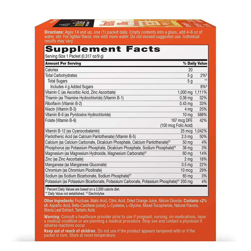 21st Century Immublast C Effervescent Drink Mix Packets, Ultimate Orange, 9.5 Ounce, Pack of 30