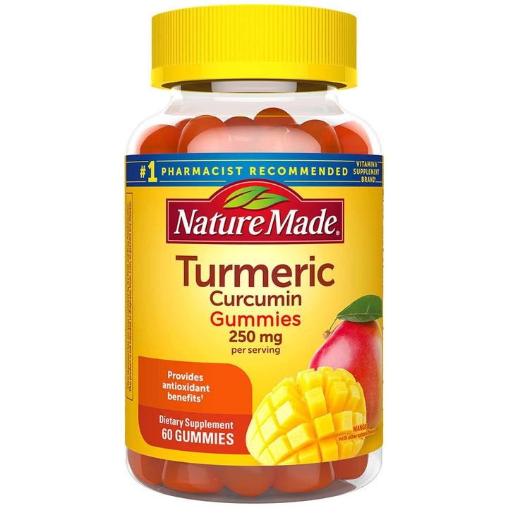 Nature Made Turmeric Curcumin 250mg Per Serving, Dietary Supplement for Antioxidant Support, 60 Gummies, 30 Day Supply